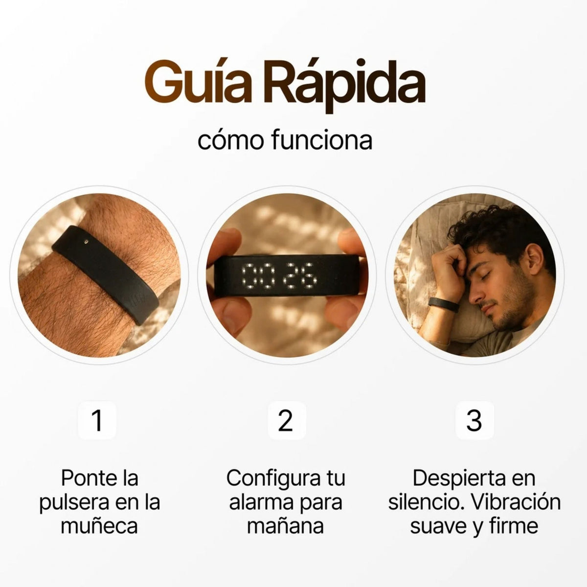 Respirum® Pulsera despertador con vibración silenciosa